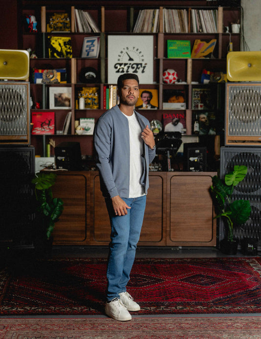 Everyday Zip Jacket - Washed Blue