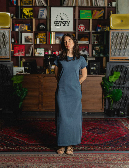 Vintage Heavyweight Dress Washed Blue