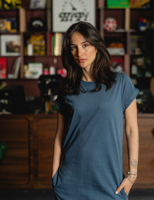 Vintage Heavyweight Dress Washed Blue