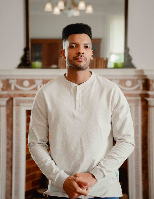 Heavy Henley - Melange Grey