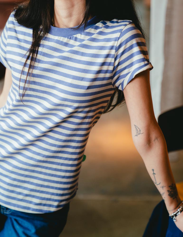 Rolled Sleeve Tee - Stripe