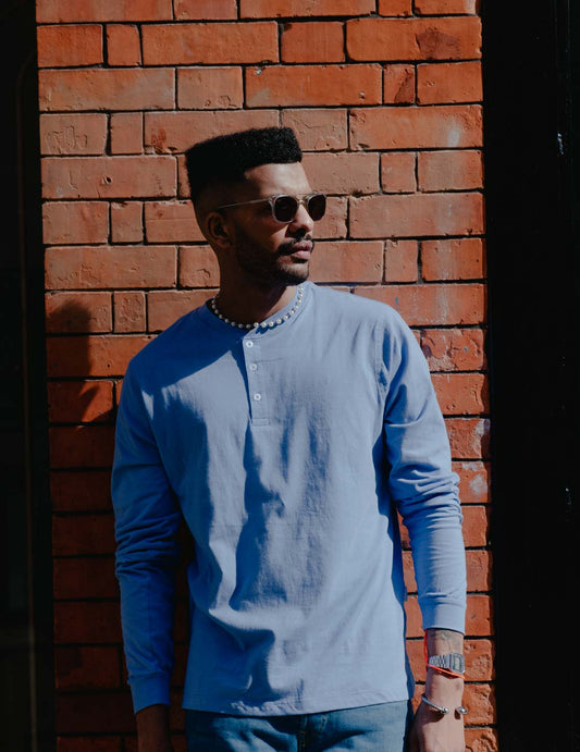 Mens Henley - Purple