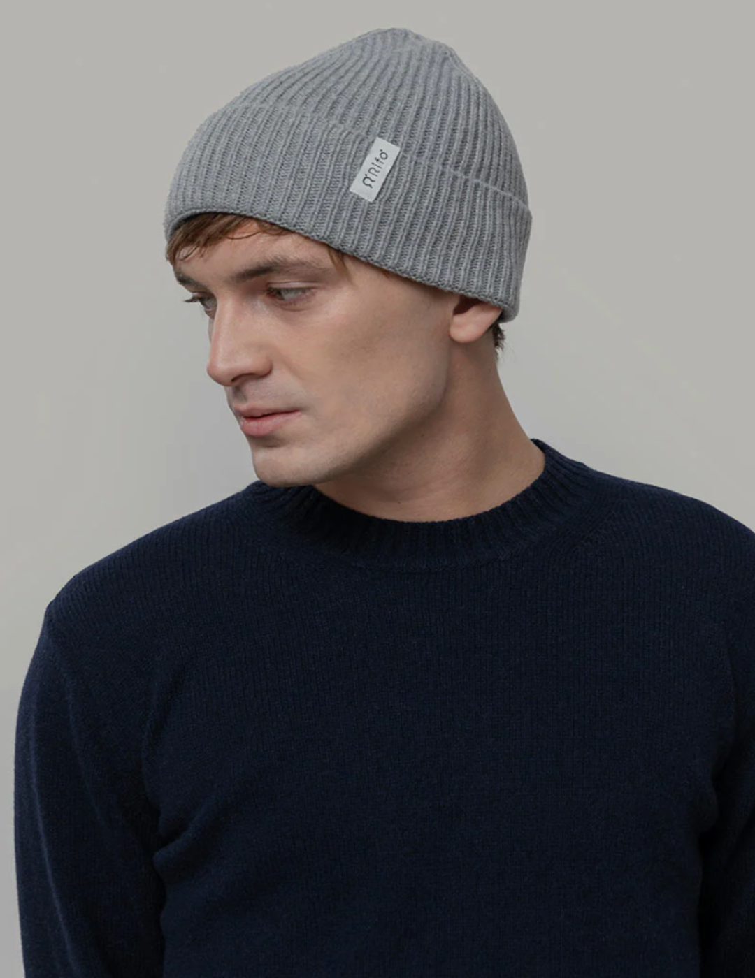 Recycled Cashmere Beanie Marcello - Grey Calce