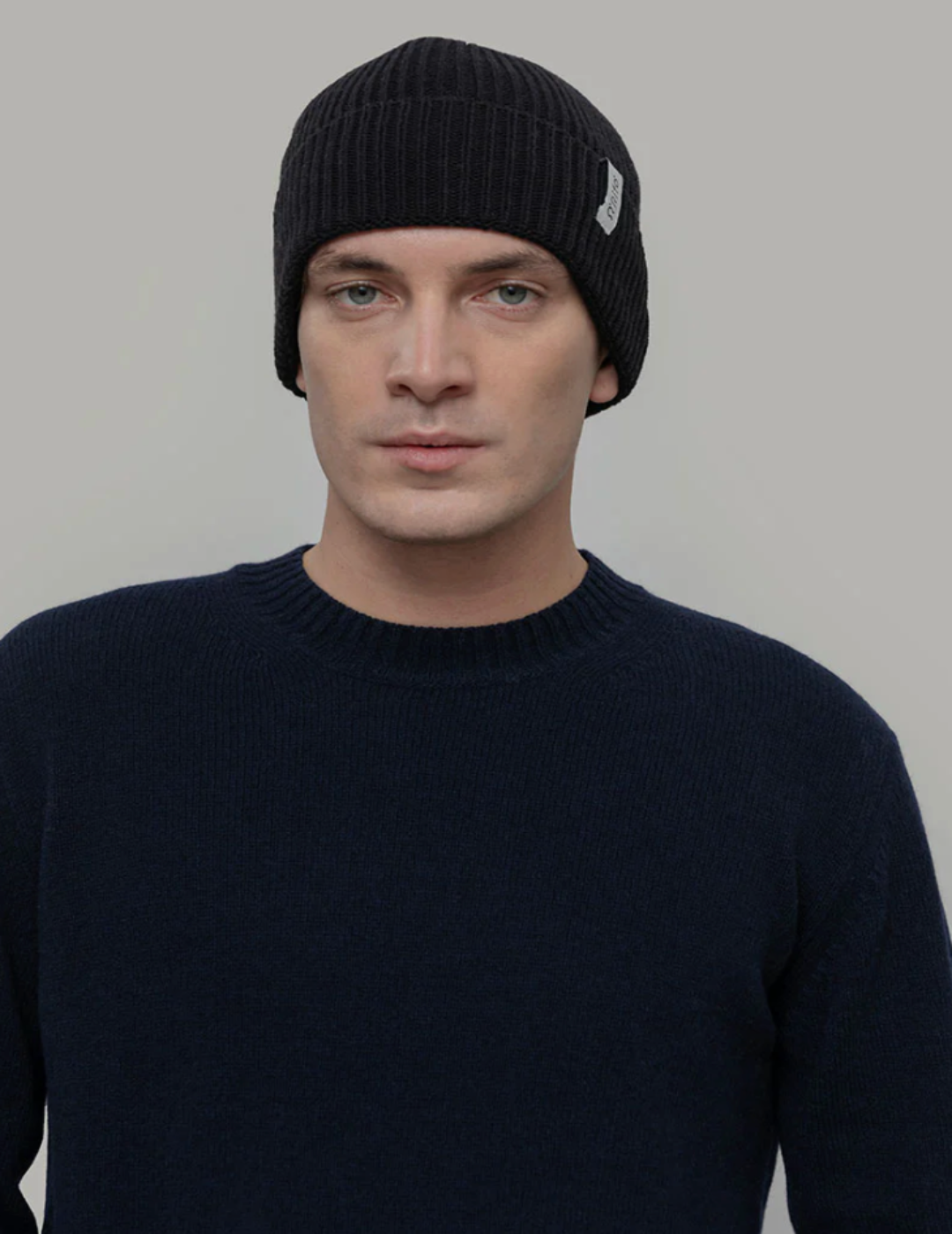Recycled Cashmere Beanie Marcello - Black Slate