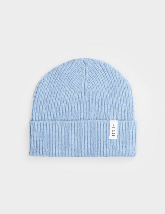 Recycled Cashmere Beanie Marcello - Dusty Blue