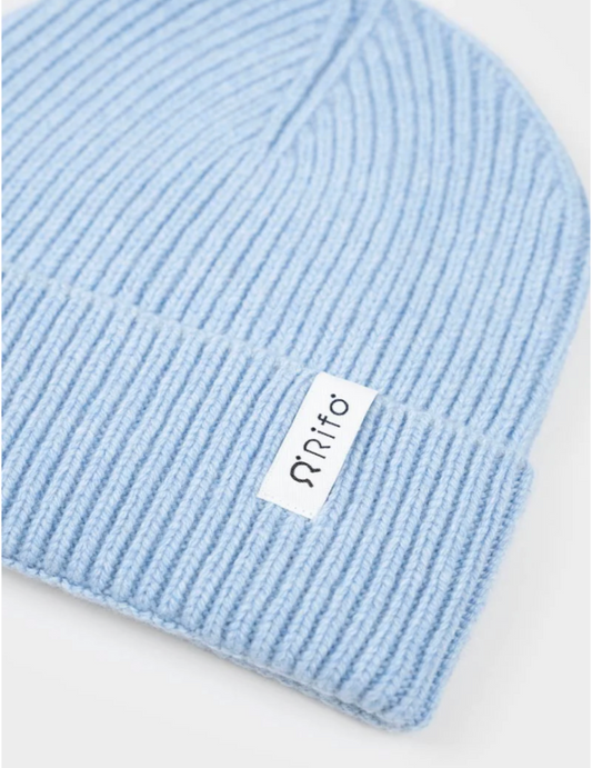 Recycled Cashmere Beanie Marcello - Dusty Blue