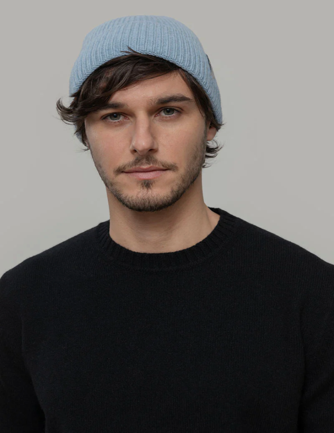 Recycled Cashmere Beanie Marcello - Dusty Blue