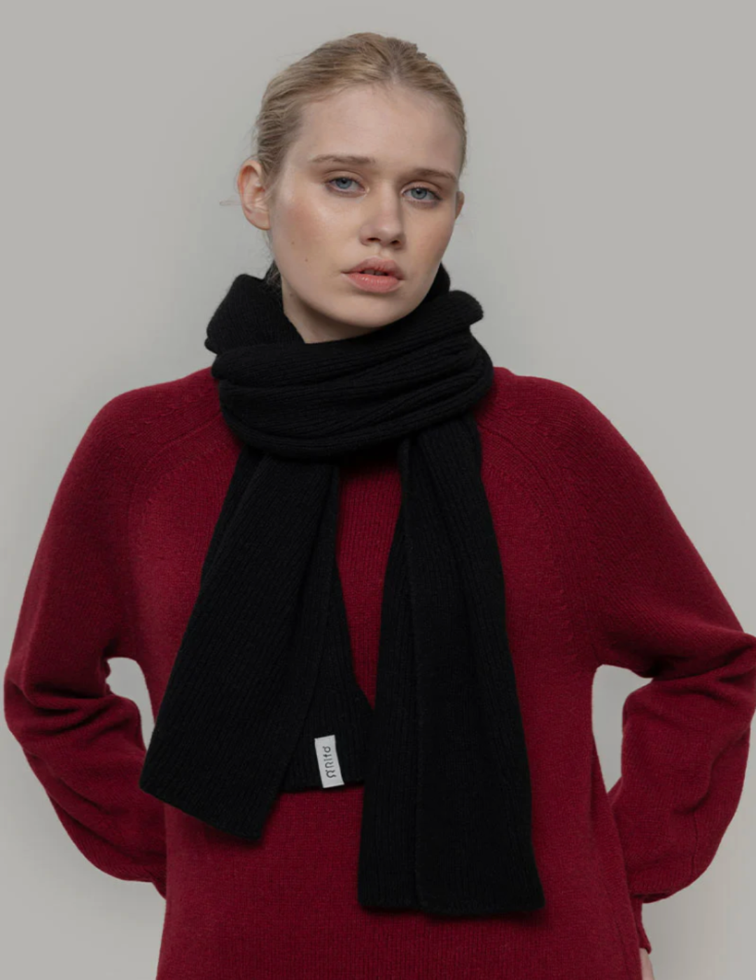 Sciarpa Cashmere Rigenerato Federico - Nero Ardesia