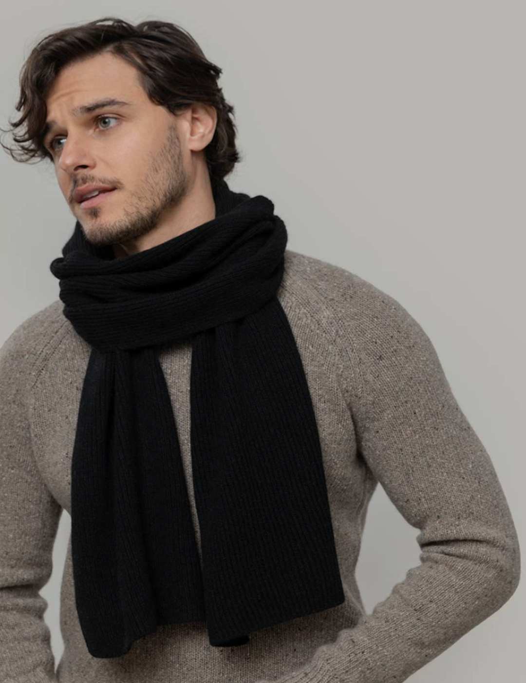 Sciarpa Cashmere Rigenerato Federico - Nero Ardesia