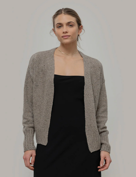 Cardigan Donna Paloma - Recycled Cashmere - Greige Nebbia