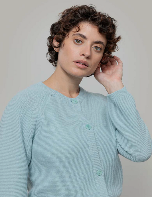 Cardigan Donna Mafalda - Recycled Cashmere - Verde Oceana