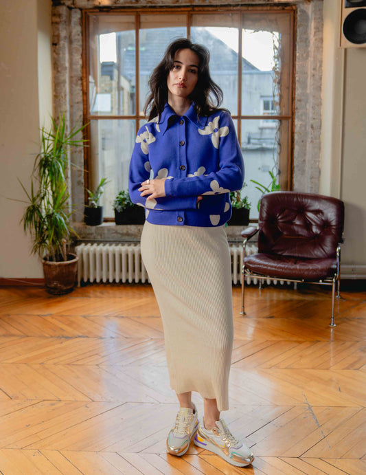 Anna Knit Cardigan - Flower