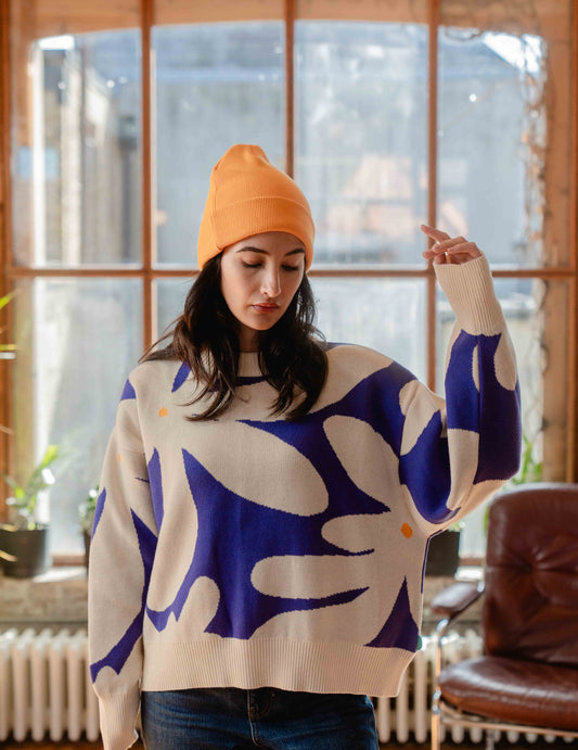 Fresh Heavy Knit Crew - Big Flower