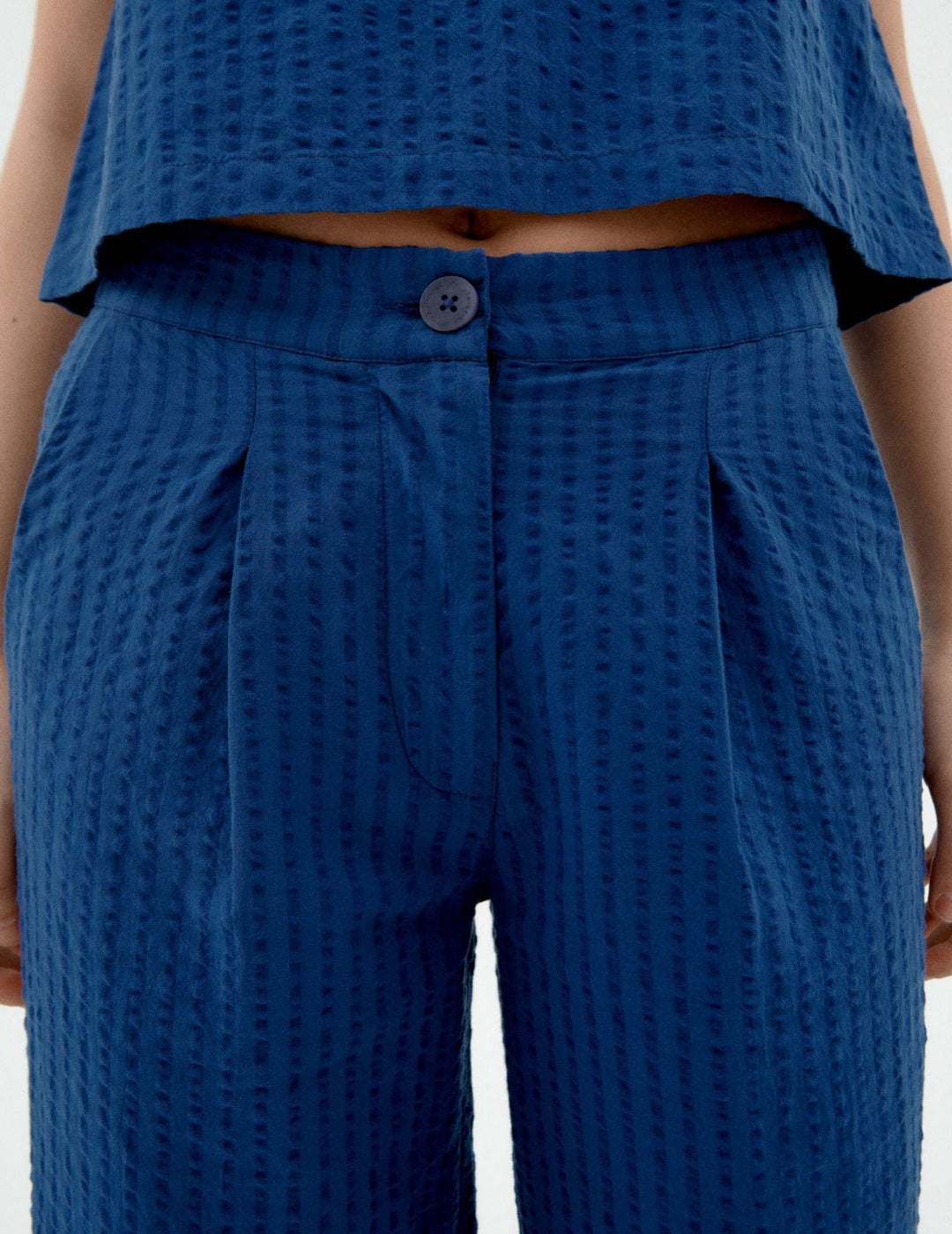 COBALT SEERSUCKER MANOLITA PANTS