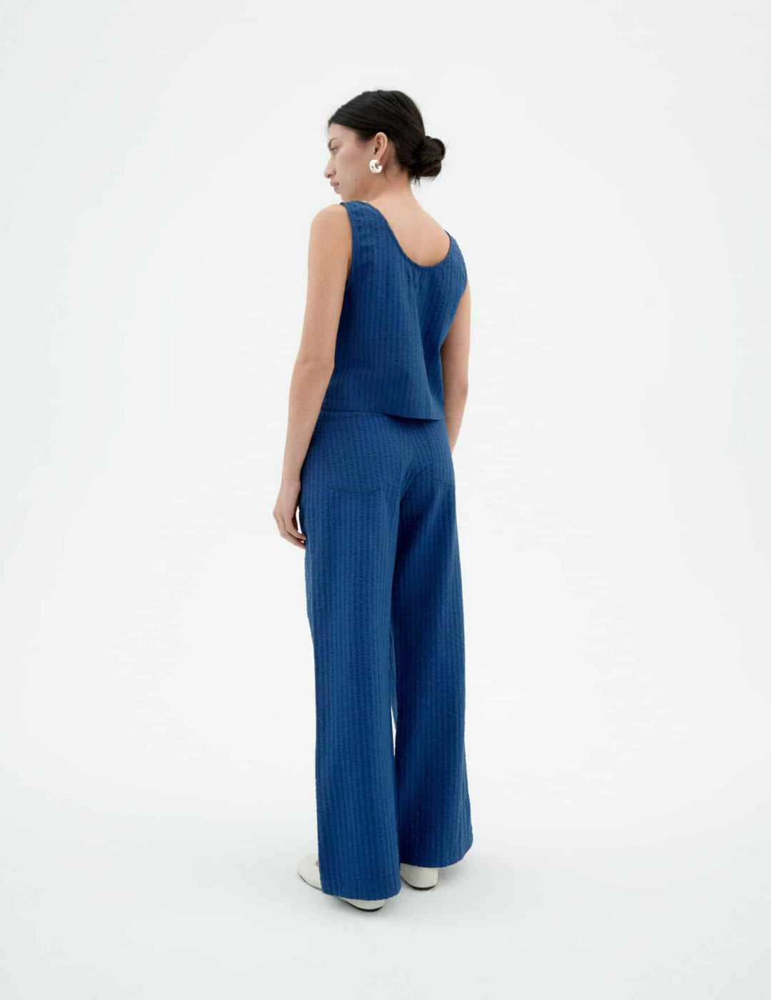COBALT SEERSUCKER MANOLITA PANTS