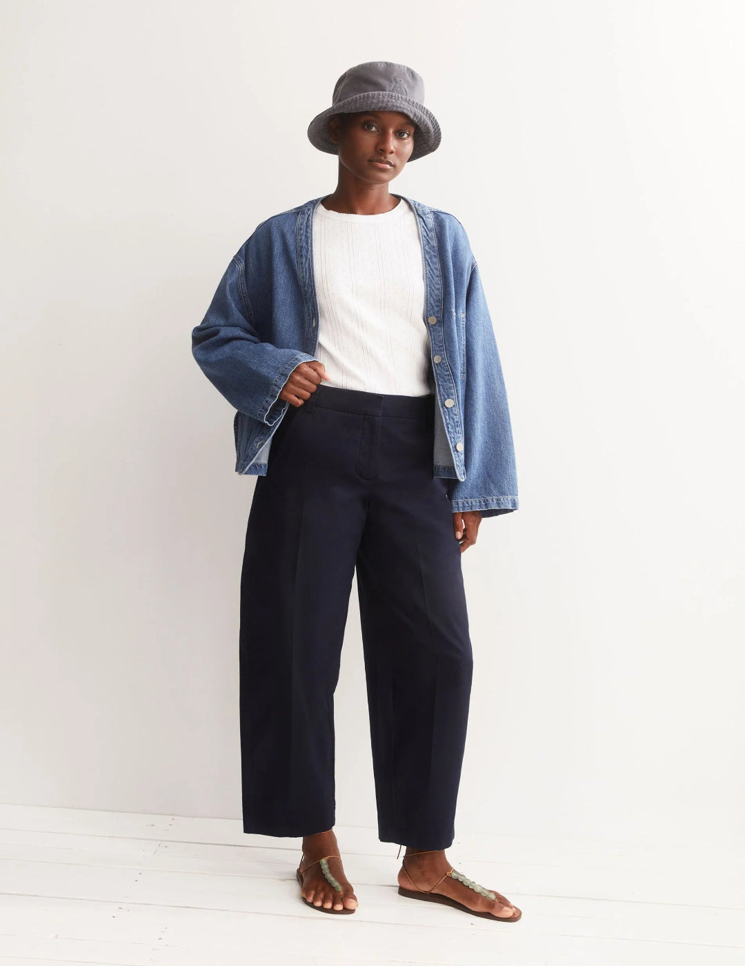BARREL LEG TWILL PANT