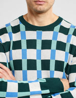 Sweater Mora Retro Check Dark Green