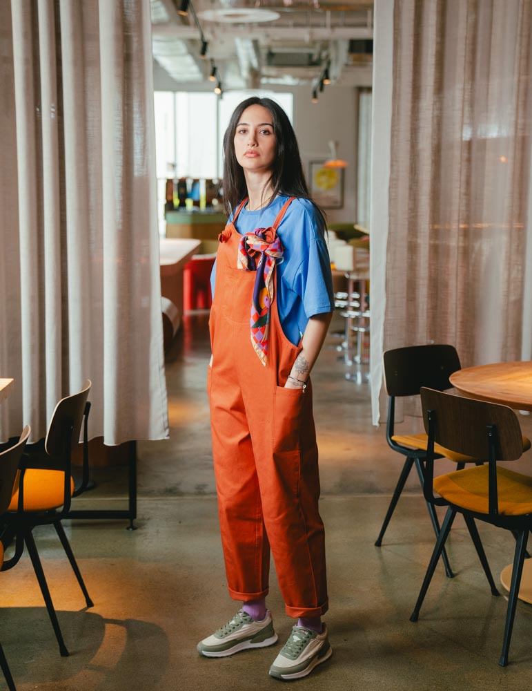 Womens Dungarees - Burnt Orange