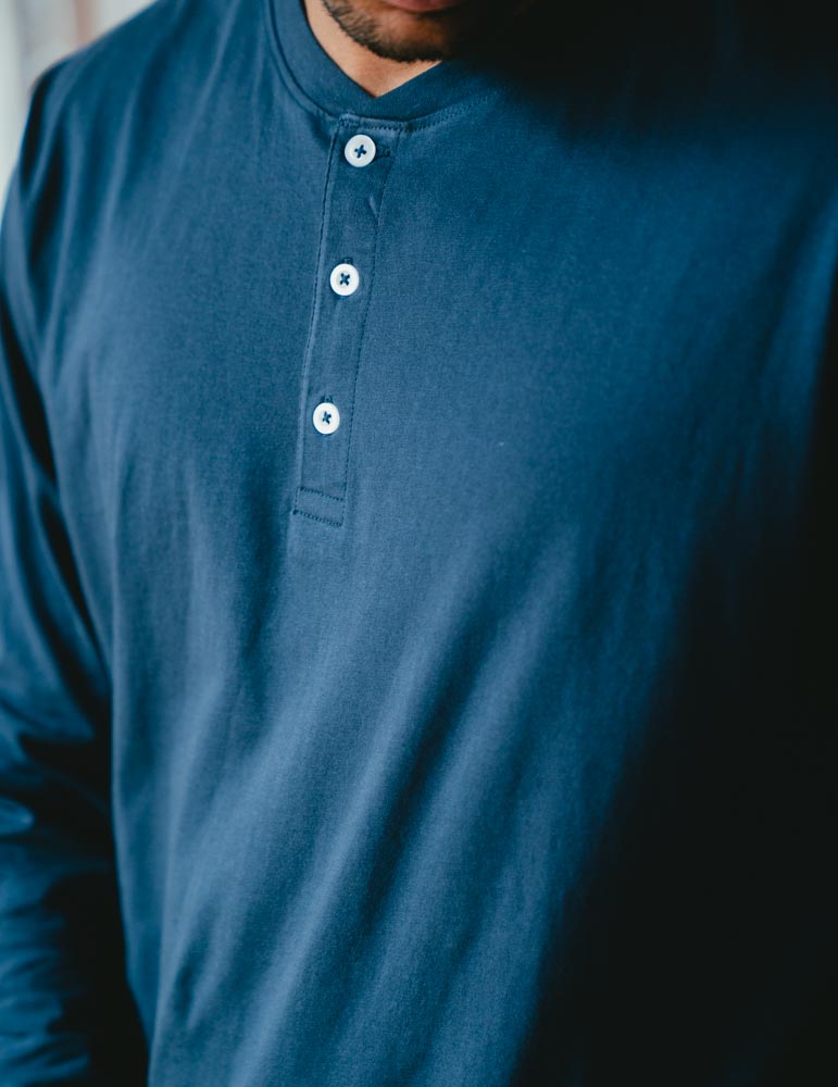 Mens Henley - Navy