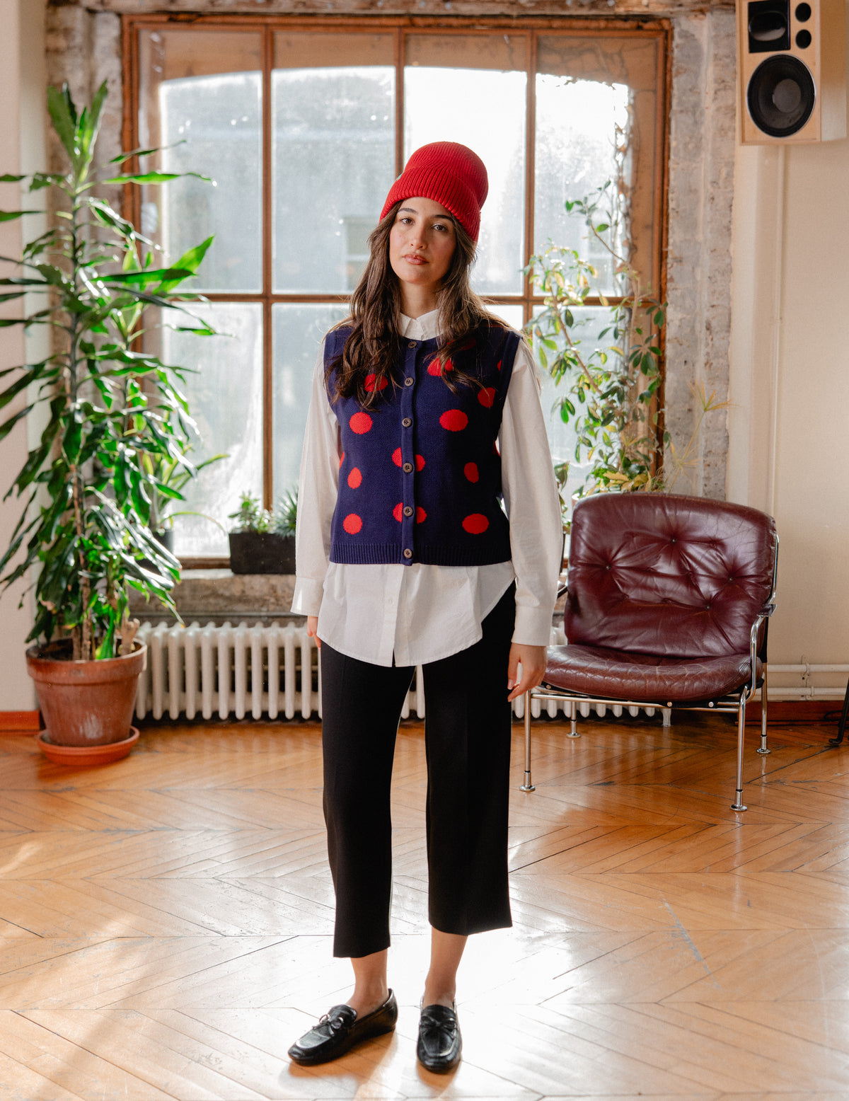 Fresh Knit Vest - Polka Dot