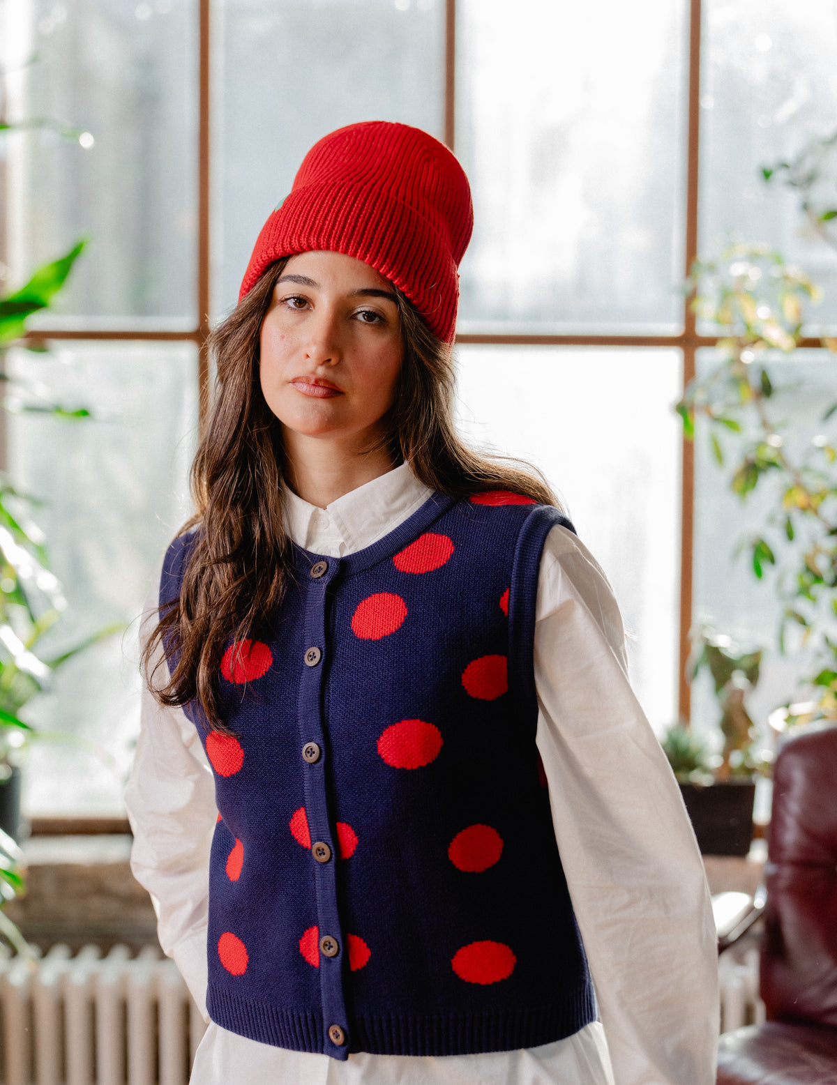 Fresh Knit Vest - Polka Dot