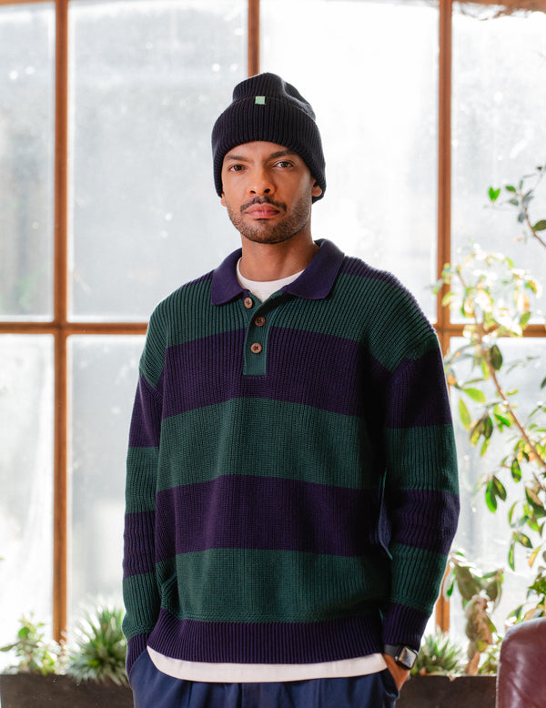 New Fresh Knit Staple Collar Crew - Stripe