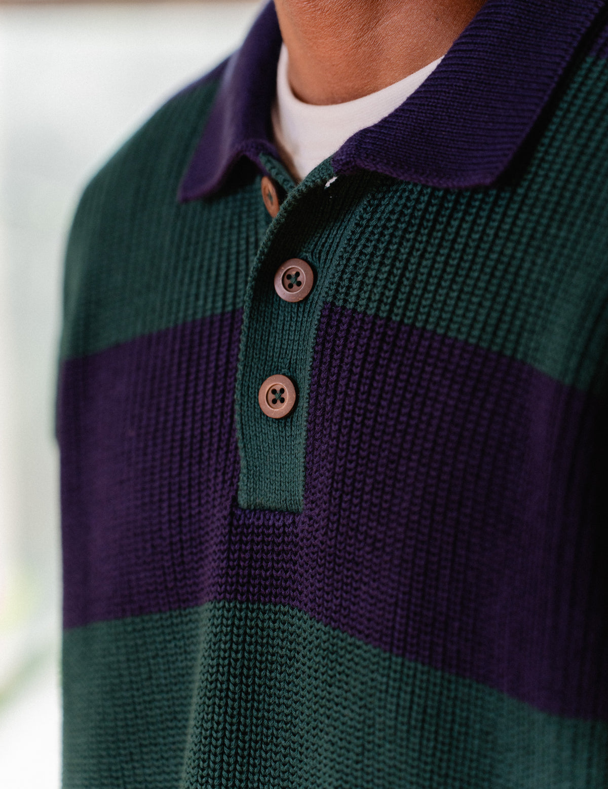 New Fresh Knit Staple Collar Crew - Stripe