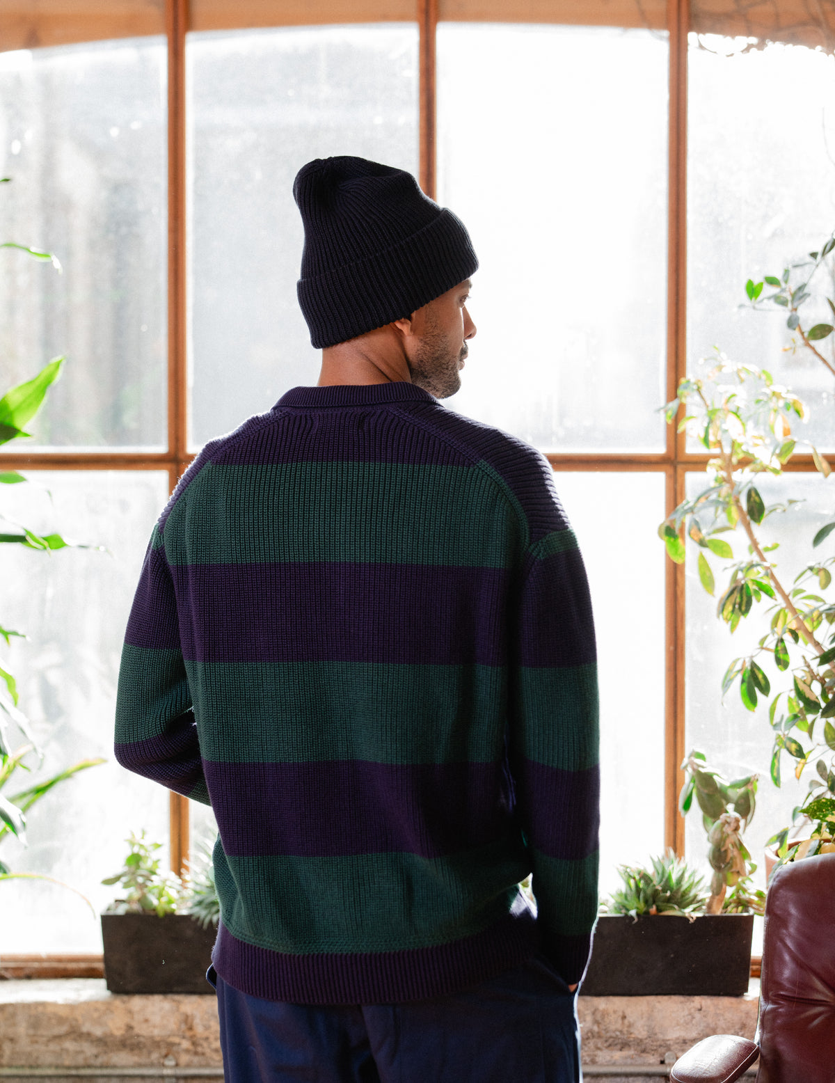 New Fresh Knit Staple Collar Crew - Stripe
