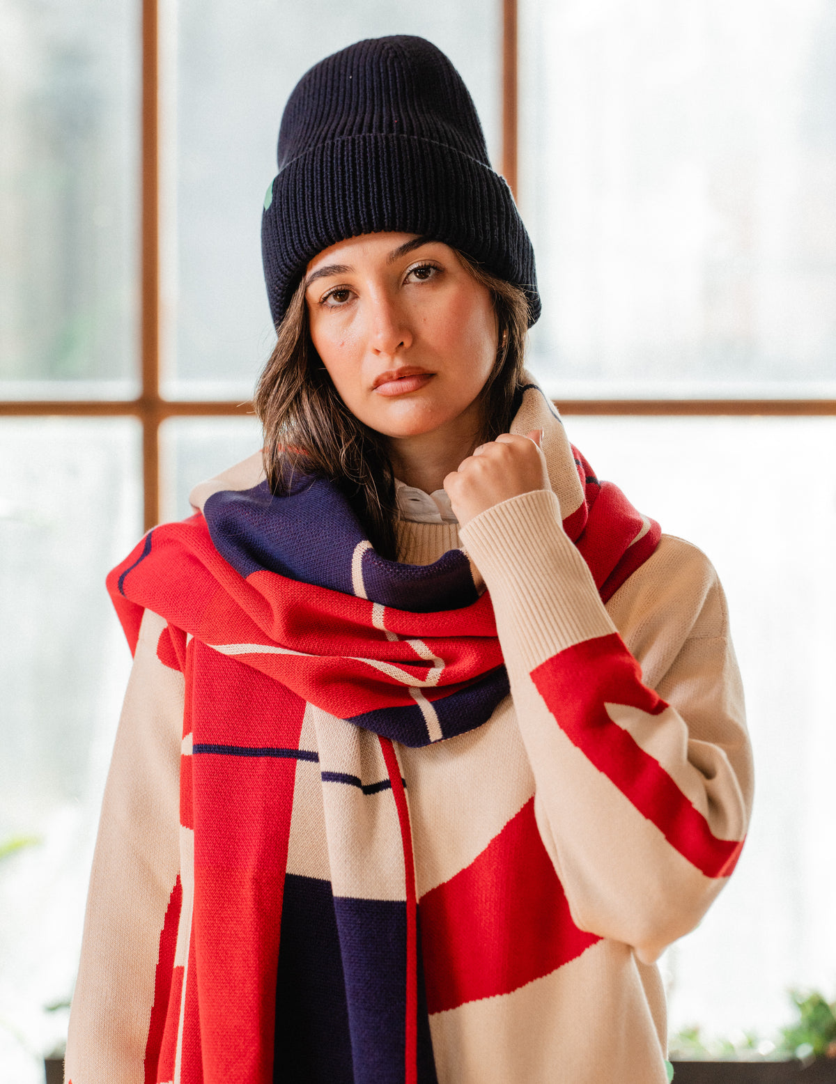 Knit Scarf - Check