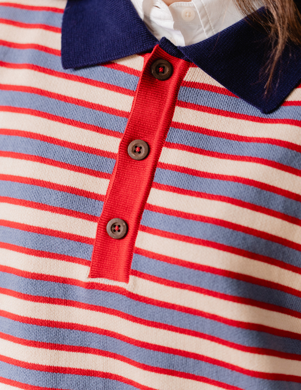 Fresh Collar Womens Knit - Stripe