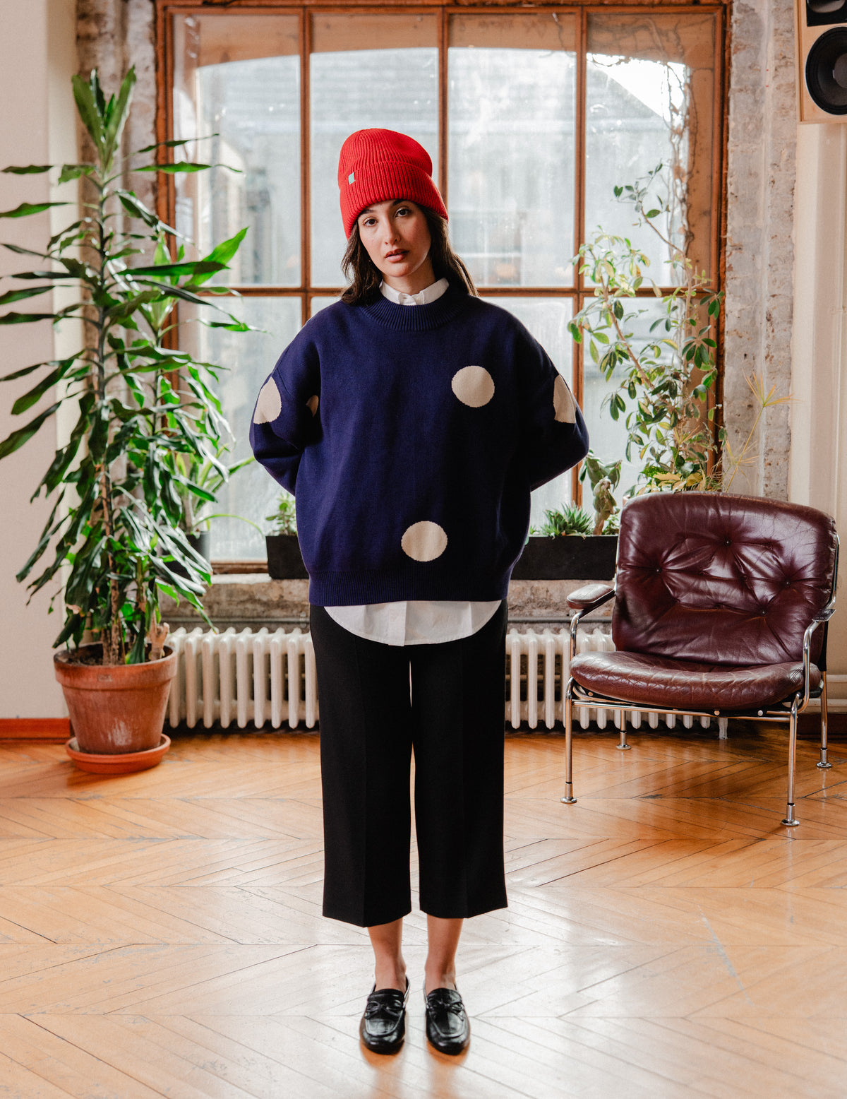Fresh Heavy Knit Everyday Crew - Polka Dot