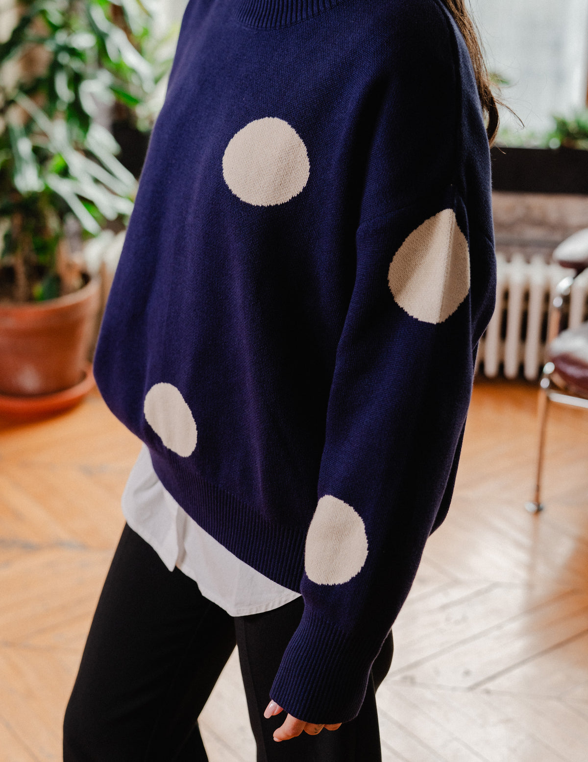 Fresh Heavy Knit Everyday Crew - Polka Dot