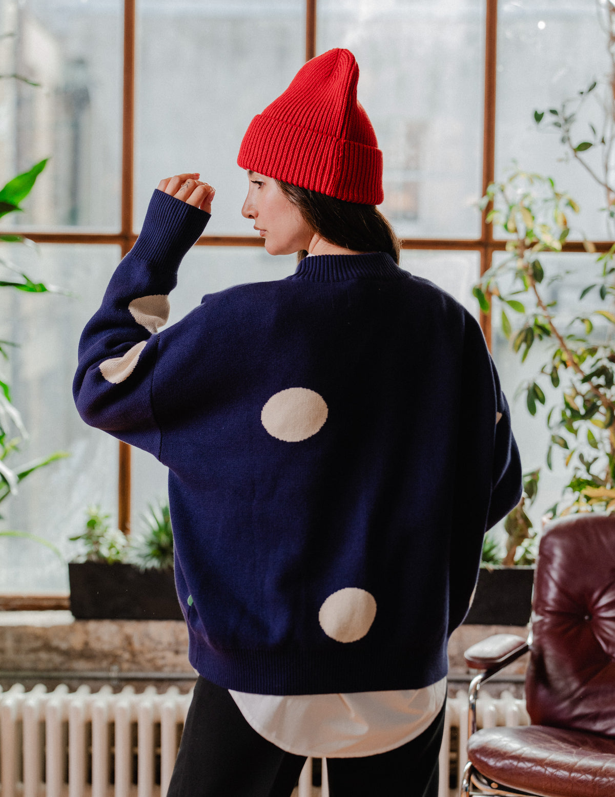 Fresh Heavy Knit Everyday Crew - Polka Dot
