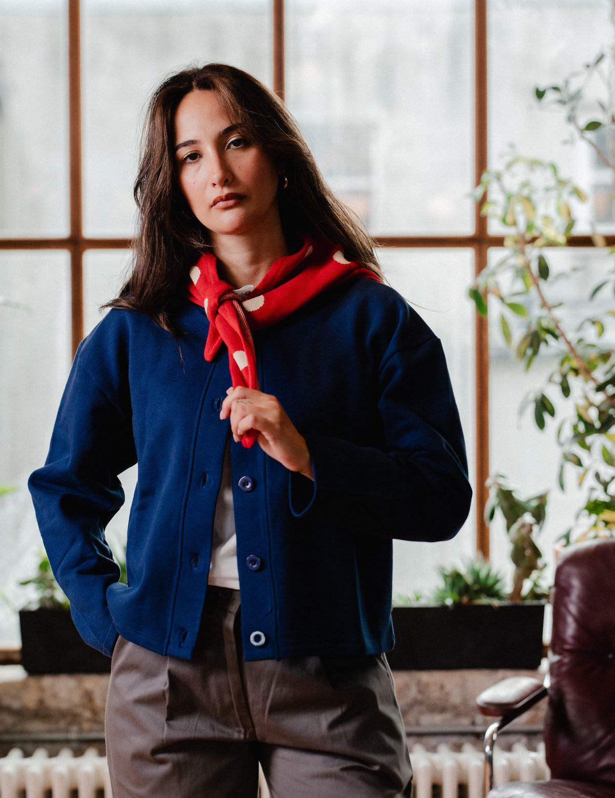 Button Up Crew - Navy