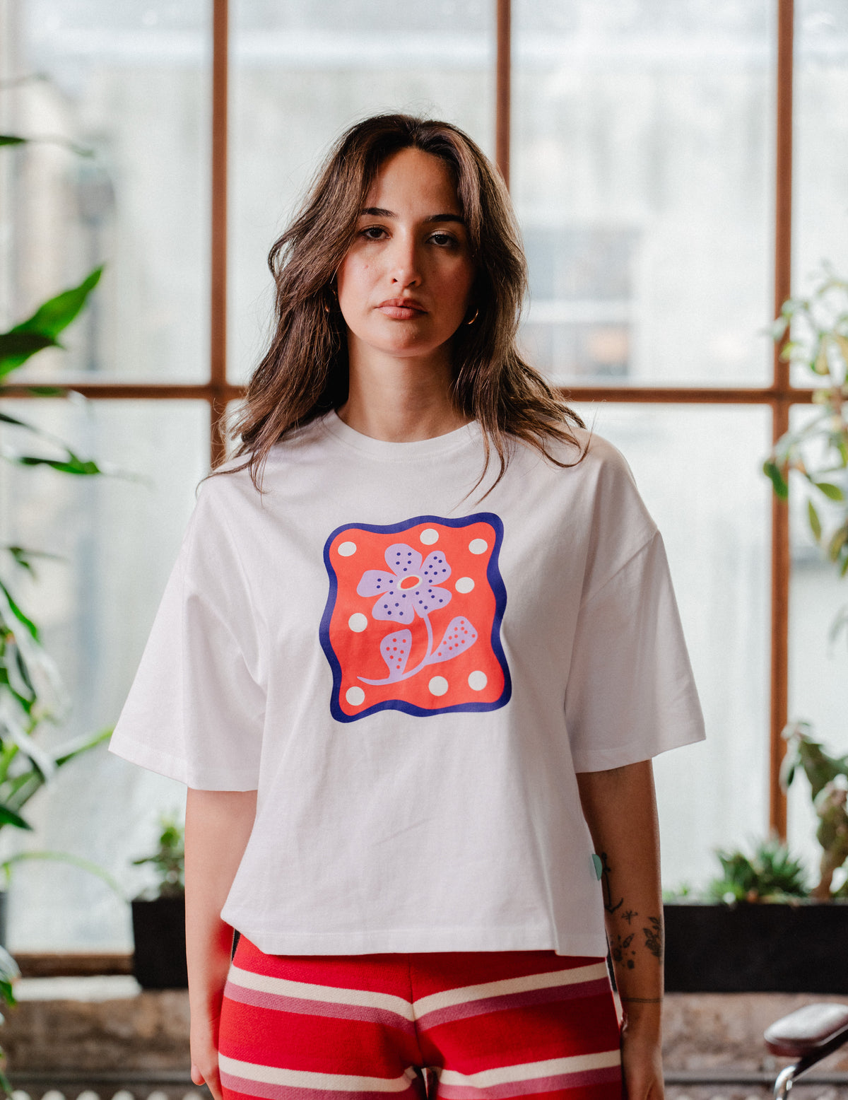 Oversized Heavyweight Tee - Violet Bloom