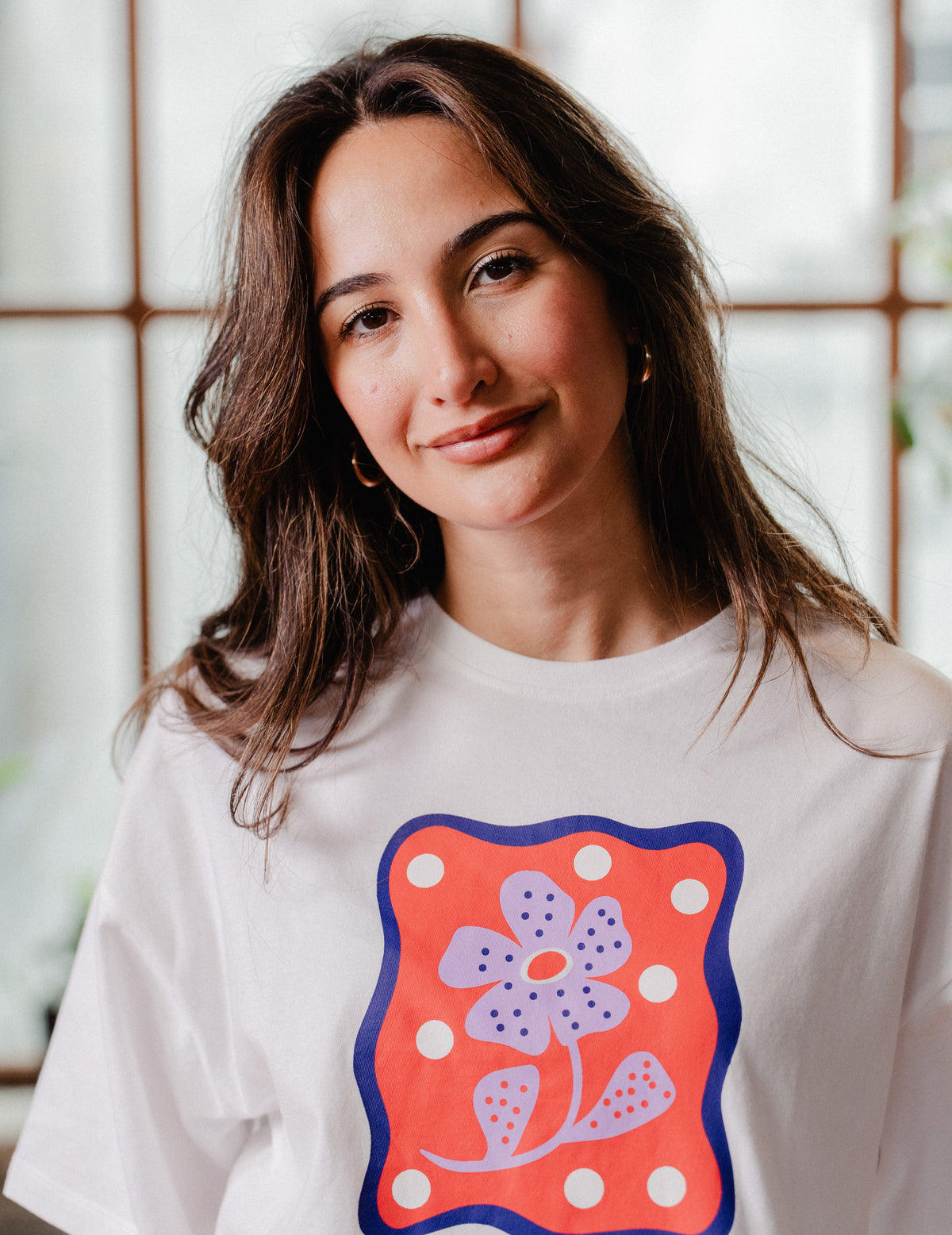 Oversized Heavyweight Tee - Violet Bloom