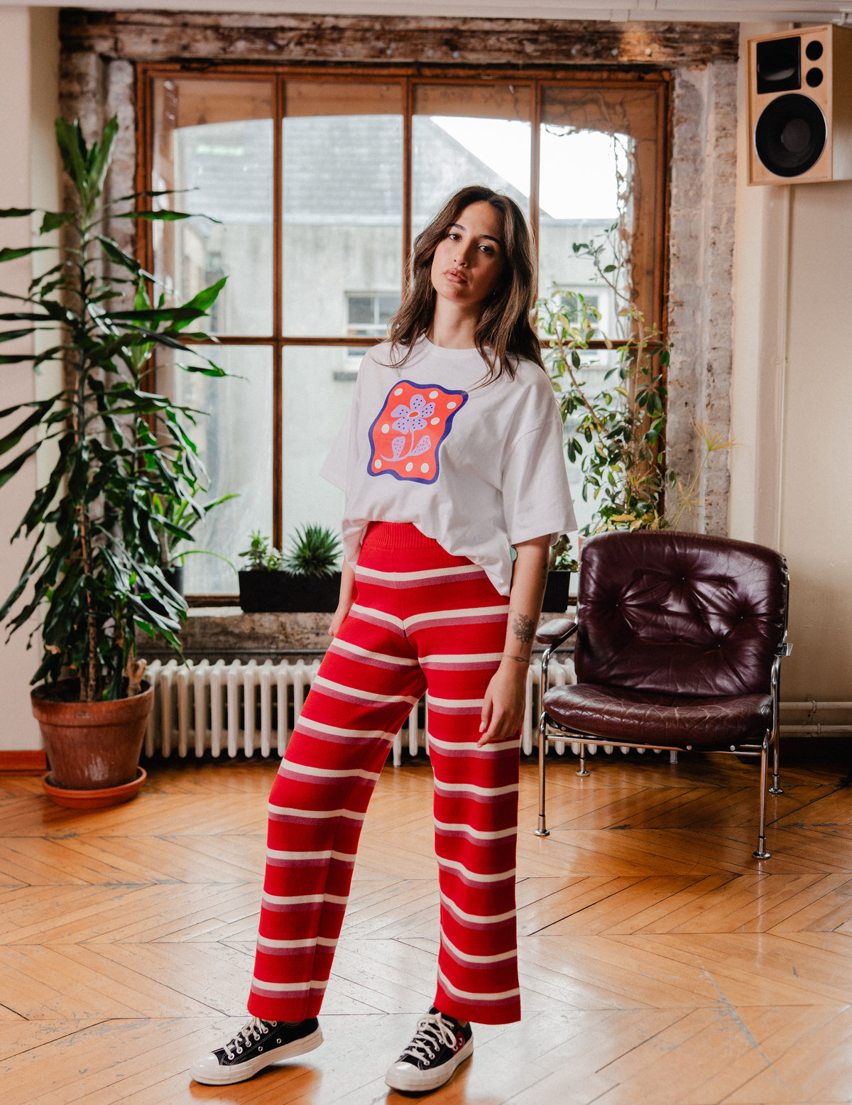 Oversized Heavyweight Tee - Violet Bloom