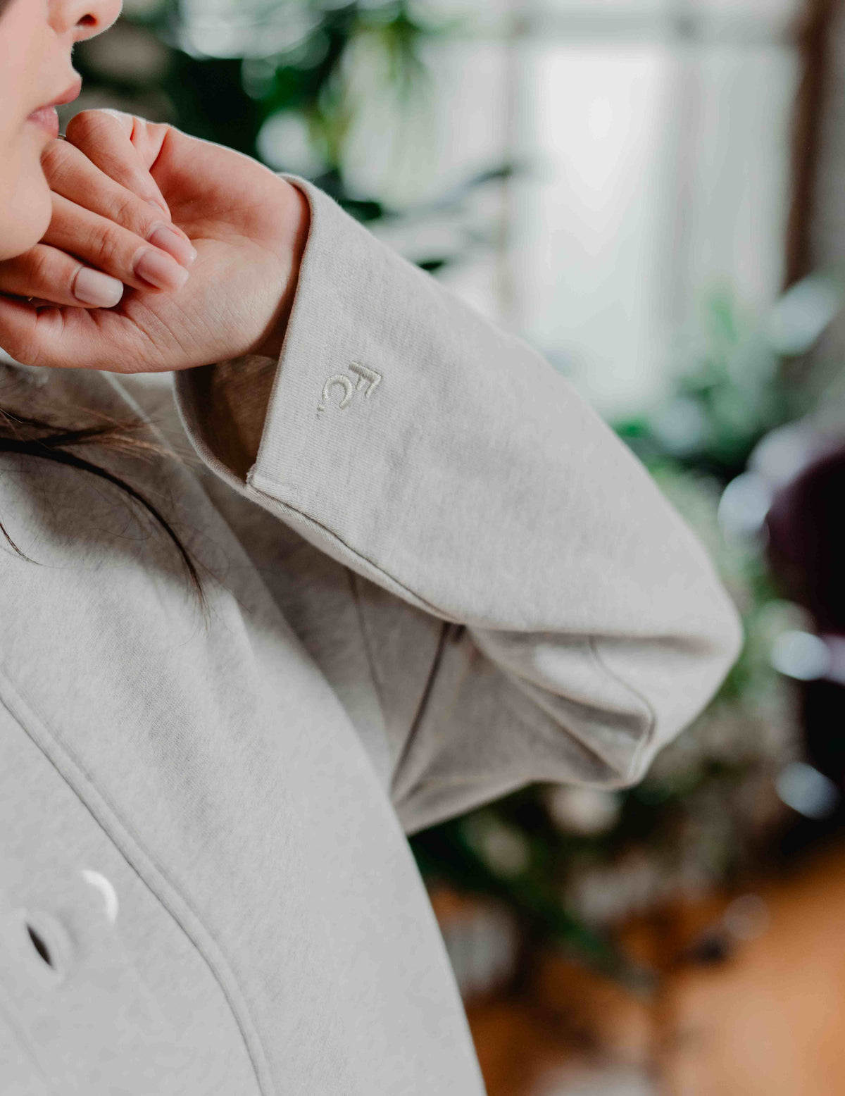 Button Up Crew - Melange Grey