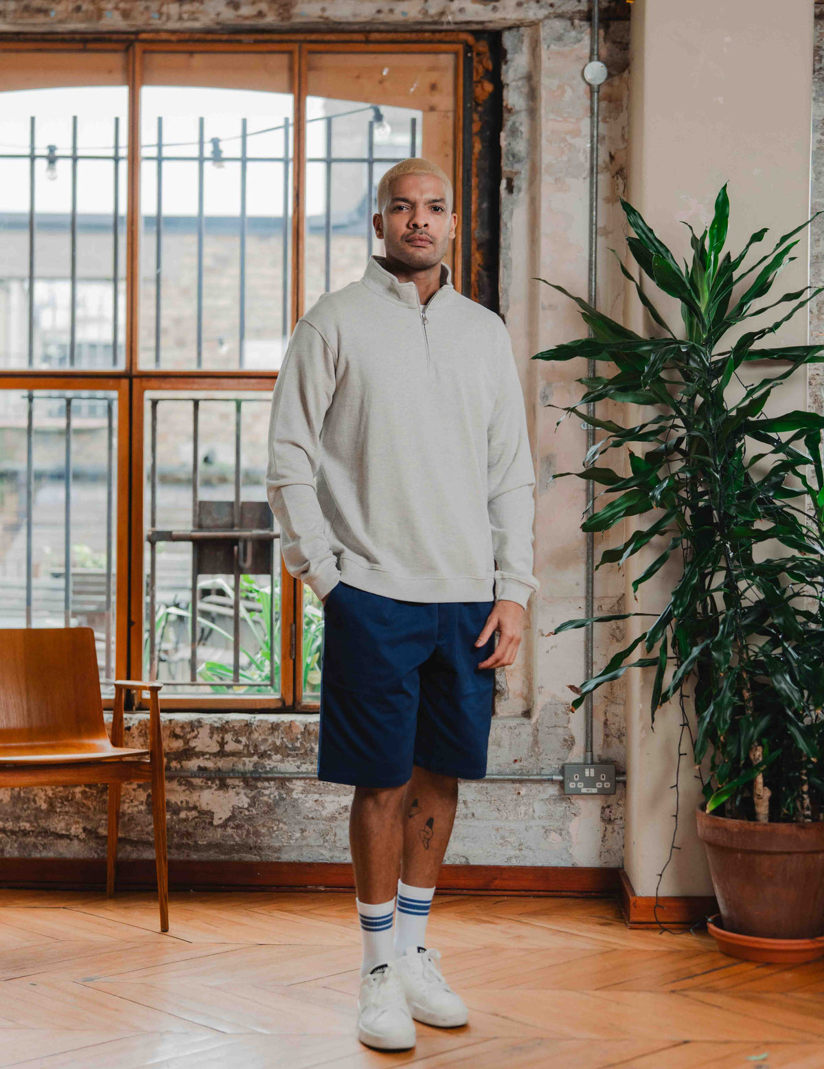 1/4 Zip - Melange Grey