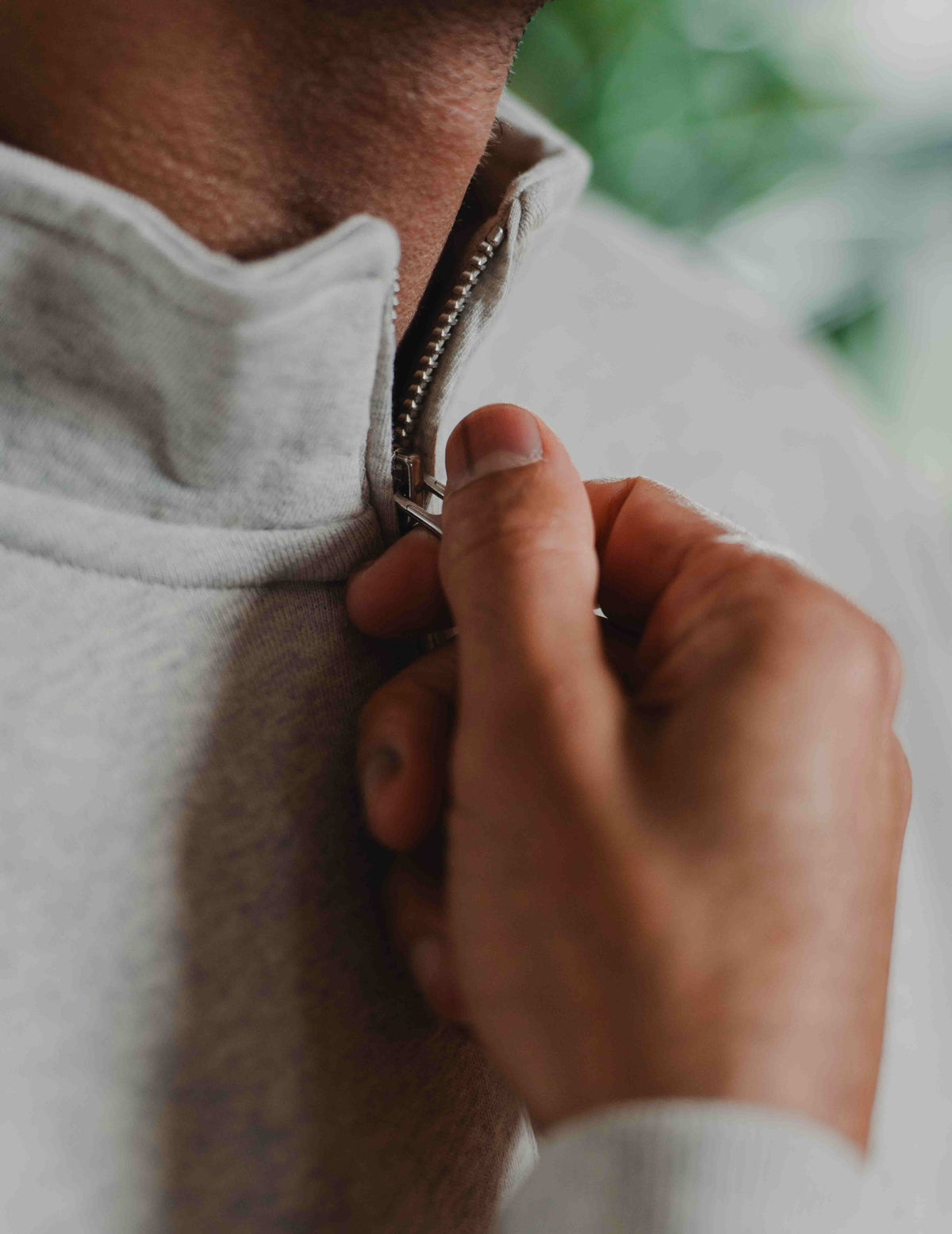 1/4 Zip - Melange Grey