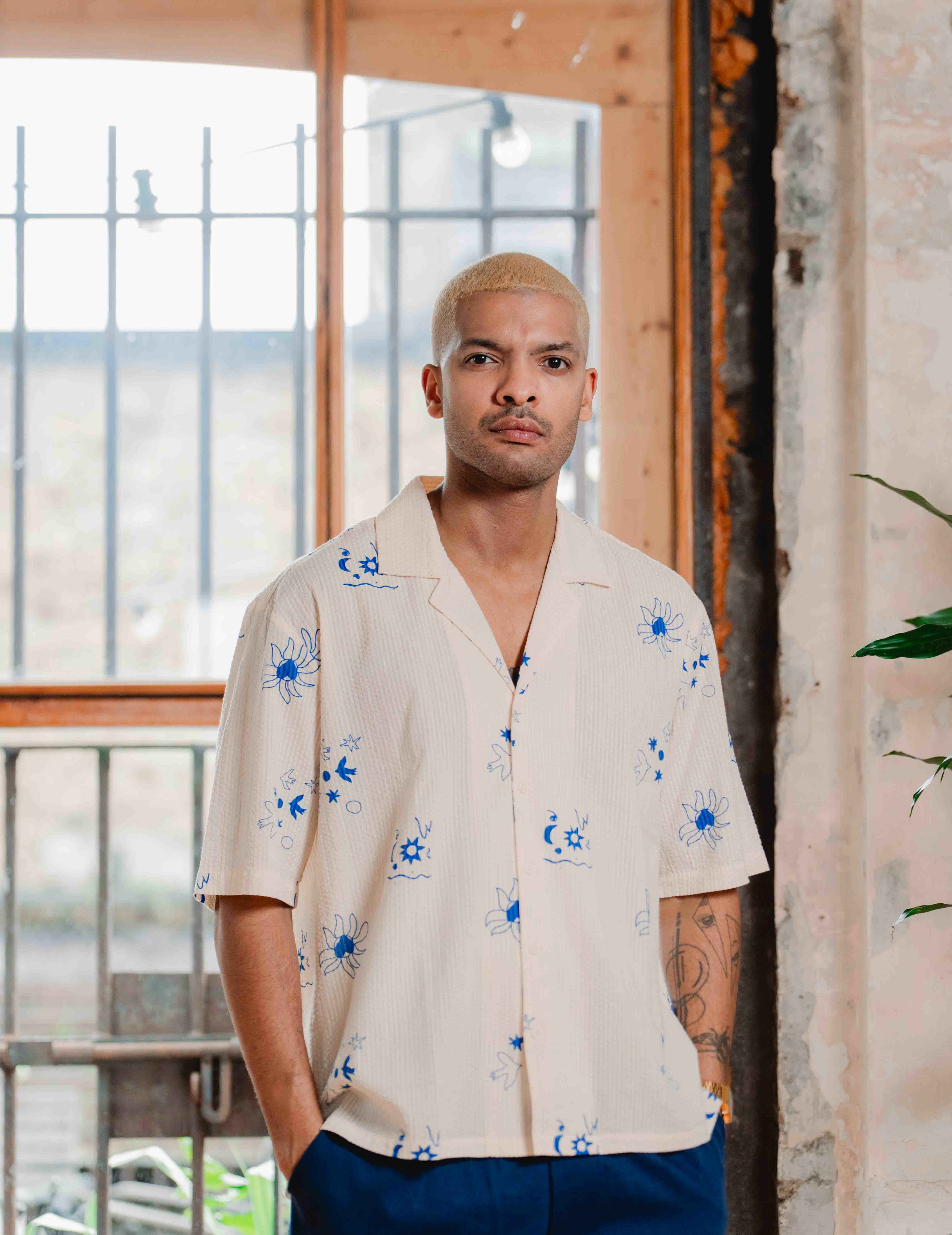 Seersucker Andy Shirt - Jasmine | Organic Cotton Seersucker