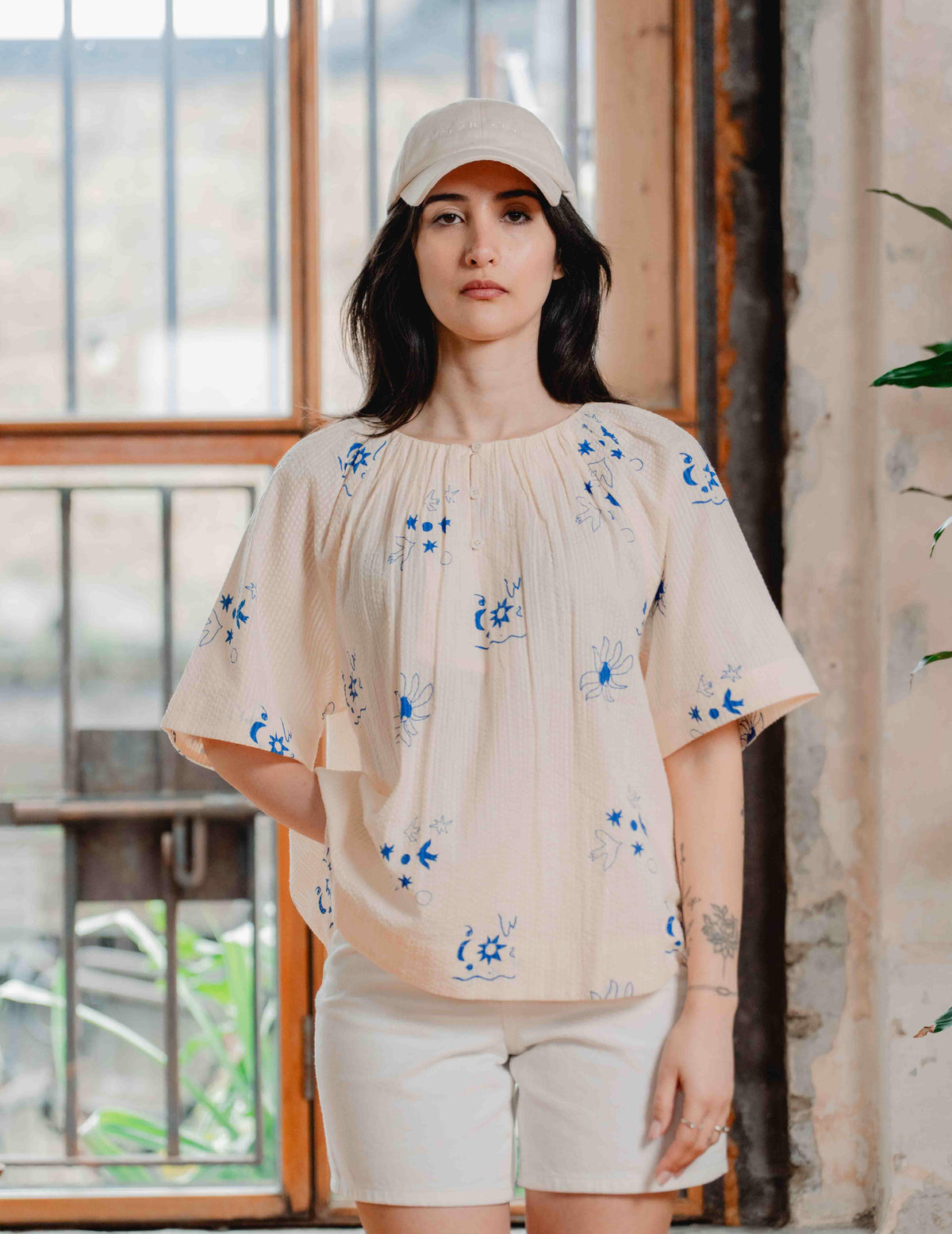 Seersucker Poppy Blouse - Jasmine