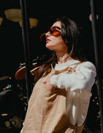Womens Dungarees - Camel