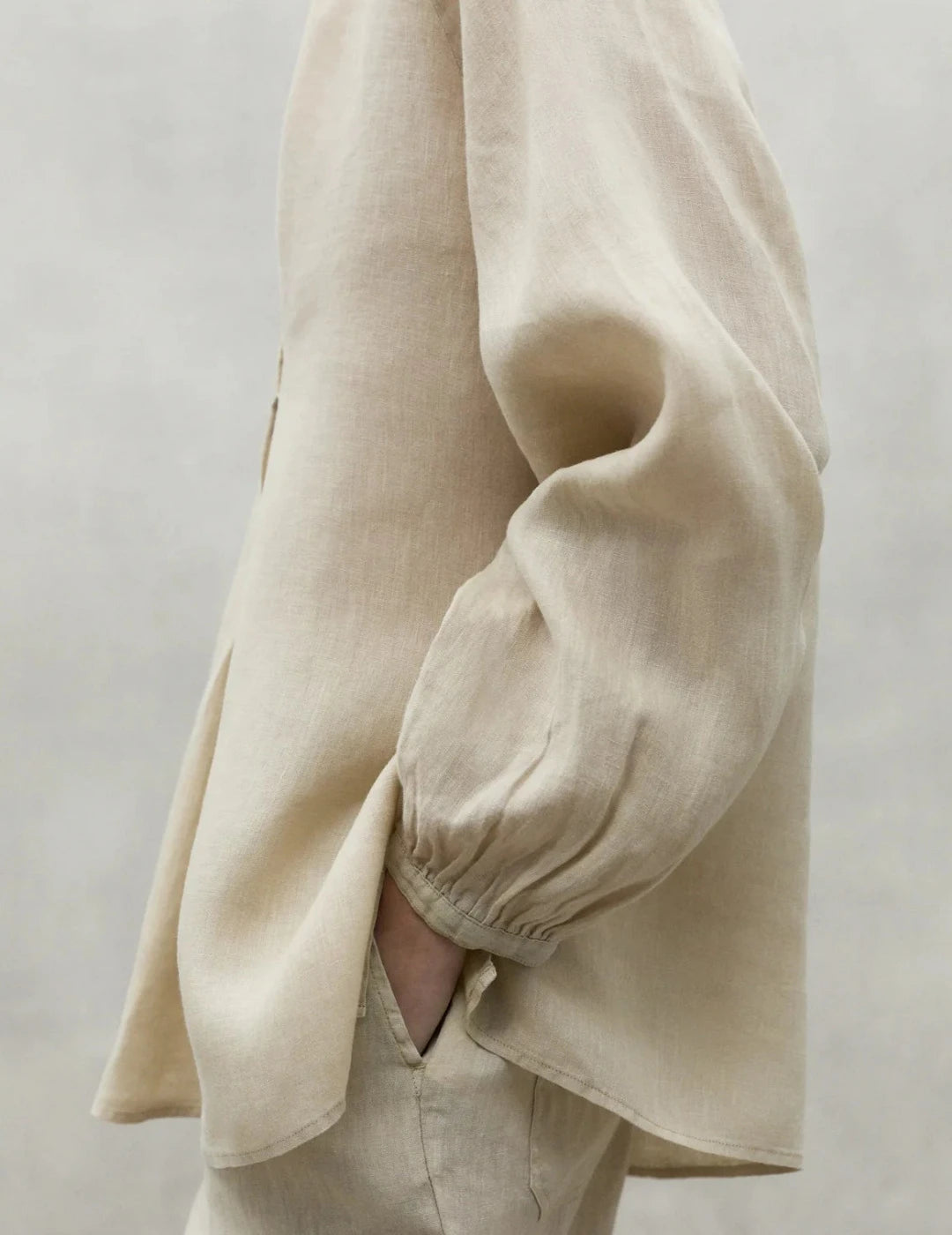 BEIGE LAI LINEN SHIRT