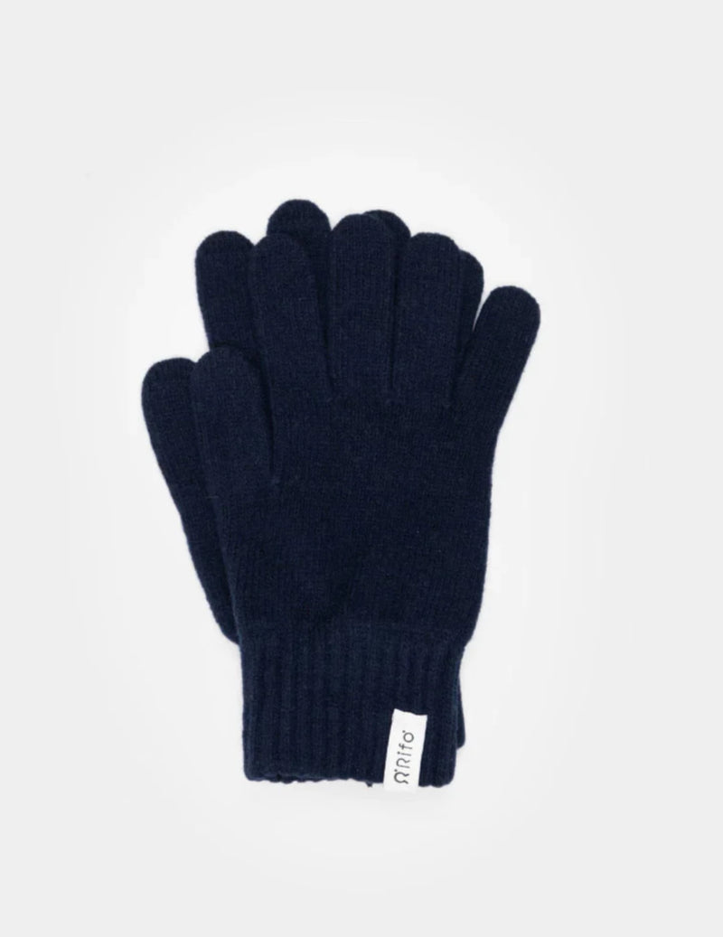 Men's Recycled Cashmere Gloves Pier Paolo - Blue Mora