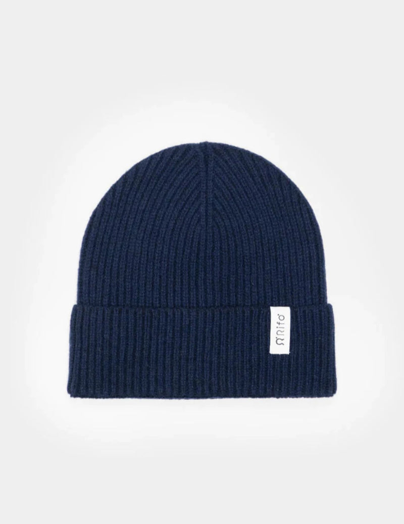 Recycled Cashmere Beanie Marcello - Blue Mora