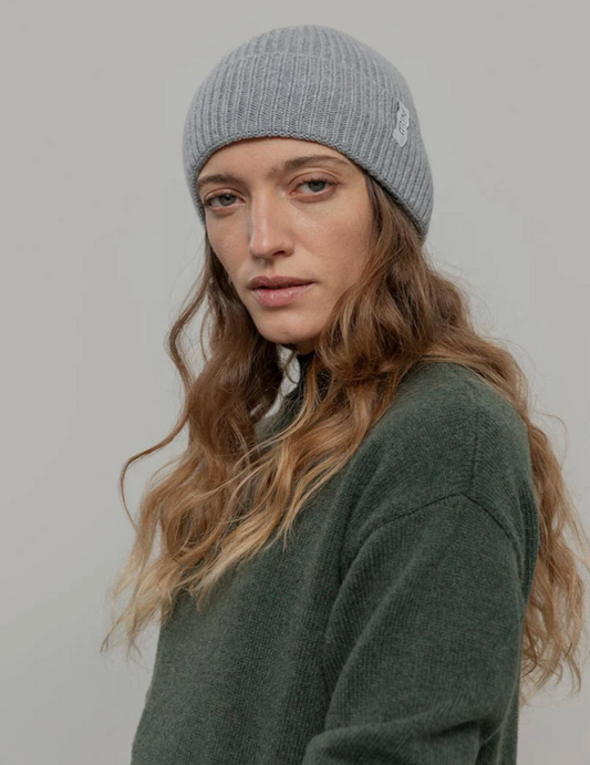 Recycled Cashmere Beanie Marcello - Grey Calce