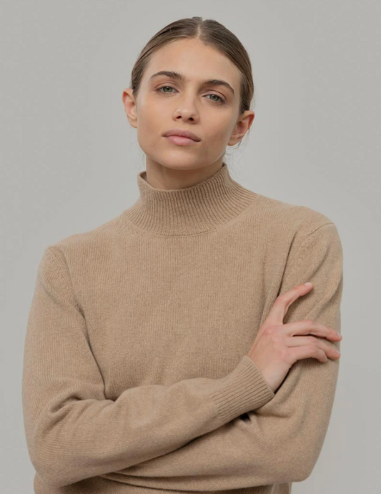 Ada Women's Recycled Cashmere Sweater - Cork Beige