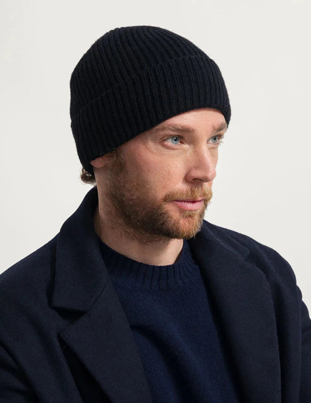 Recycled Cashmere Beanie Marcello - Black
