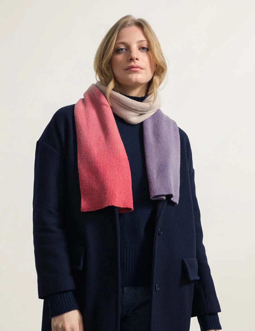 Recycled Cashmere Scarf Fenice - Rosa-Violet